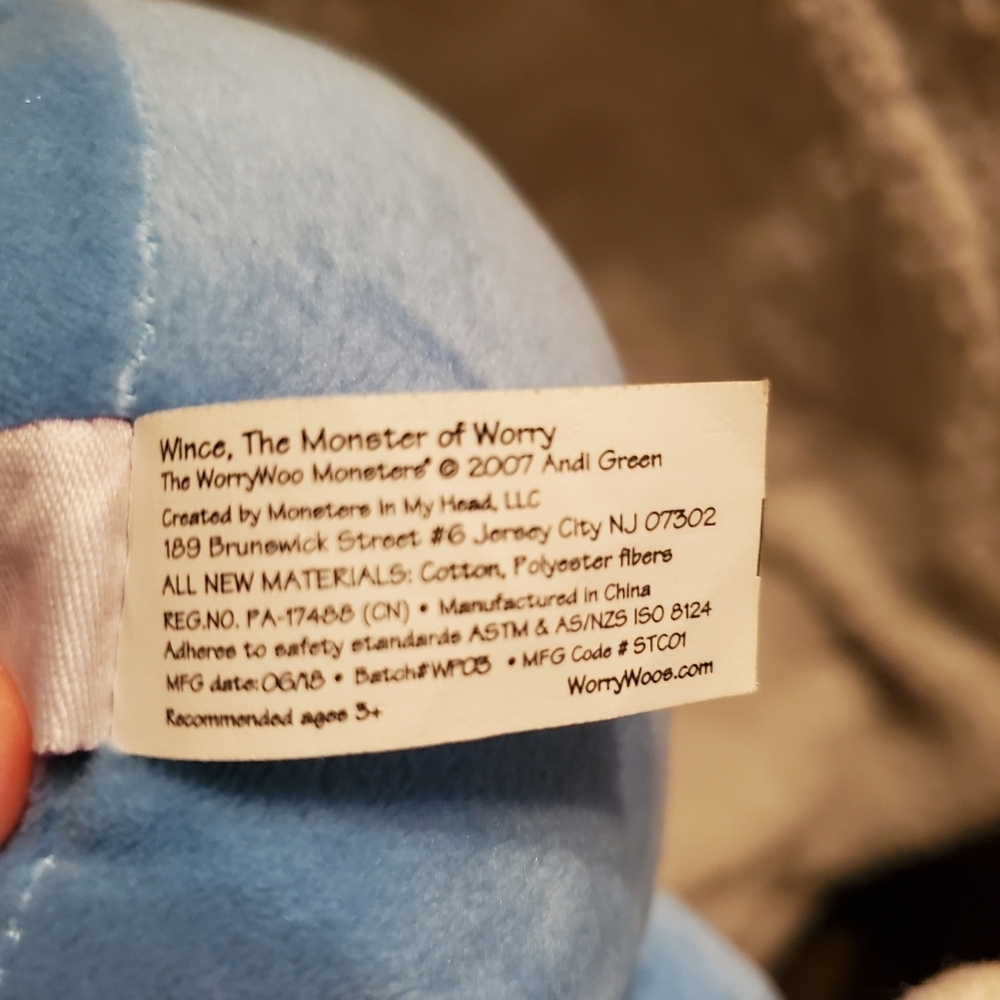 Worry Woo Monsters Wince The Monster of Worry Plush Stuffed Animal 12" - Picture 9 of 9